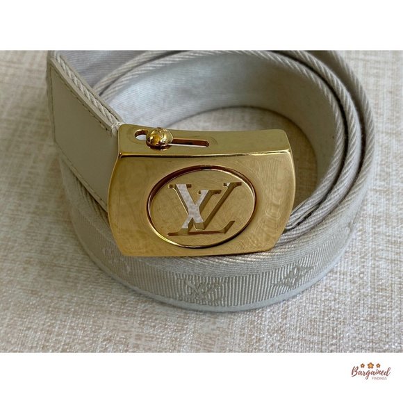 Authentic Louis Vuitton Off White Monogram Canvas Ceinture Fortune Belt 80/32 - Picture 2 of 12